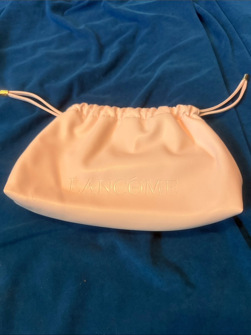 Lancôme Pink leather Drawstring Makeup Pouch